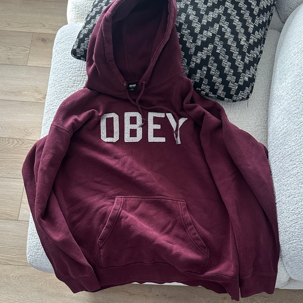 Obey burgundy hoodie